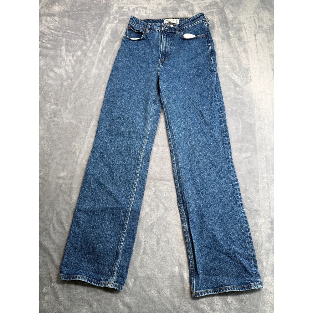Abercrombie & Fitch Curve Love High Rise The 90s Relaxed Jeans Womens 25/0 Blue